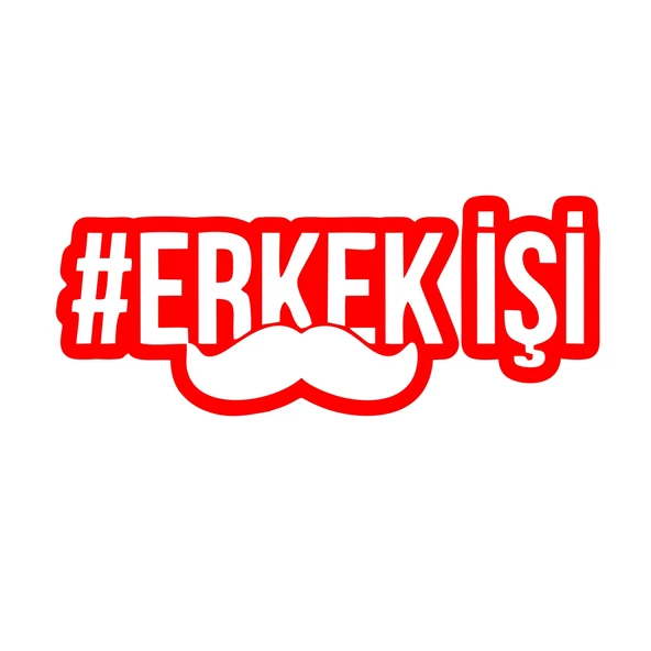 Erkek İşi Araba Sticker 17x17 Cm Kırmızı ürün görseli