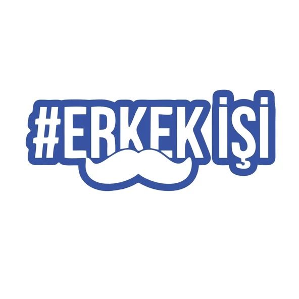 Erkek İşi Araba Sticker 17x17 Cm Mavi