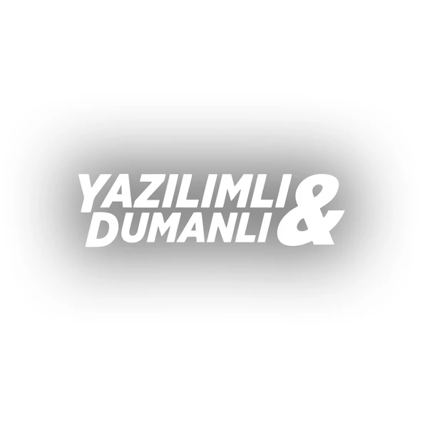 Yazılımlı&Dumanlı Araba Sticker 17x17 Cm Beyaz