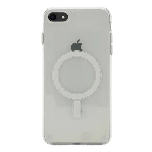 Apple iPhone SE 2020 Kılıf M-safe Şarj Özellikli Şeffaf Sert PC Zore Embos Kapak - 2