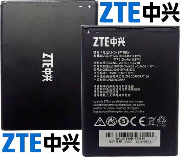 ZTE ZMAX 2 Z958 Grand 2 S2 Li3830T43P4H835750 Batarya Pil - Resim 2