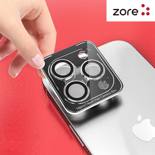 Apple iPhone 15 Pro Zore CL-12 Premium Safir Parmak İzi Bırakmayan Anti-Reflective Kamera Lens Koruyucu - 6