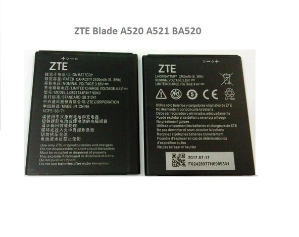 ZTE Blade A520 A521 BA520 Batarya Pil Li3824T44P4h716043 2400 mAh ürün görseli