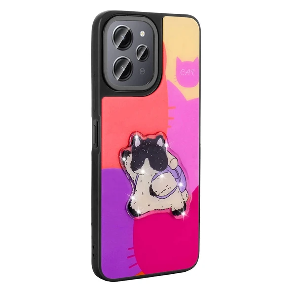 Xiaomi Redmi 12 4G Kılıf Parlayan Kabartmalı İkonik Figürlü Zore Amas Silikon Kapak - 5