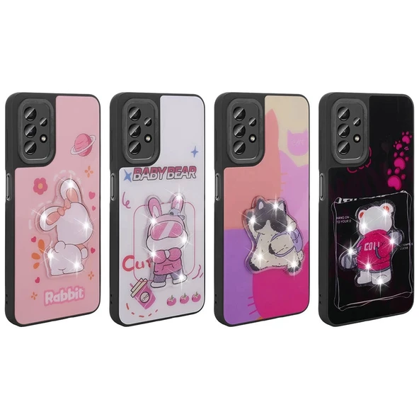 Galaxy A13 4G Kılıf Parlayan Kabartmalı İkonik Figürlü Zore Amas Silikon Kapak - Resim 6