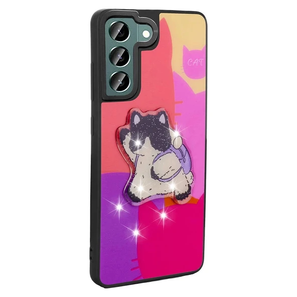 Galaxy S21 FE Kılıf Parlayan Kabartmalı İkonik Figürlü Zore Amas Silikon Kapak - 7