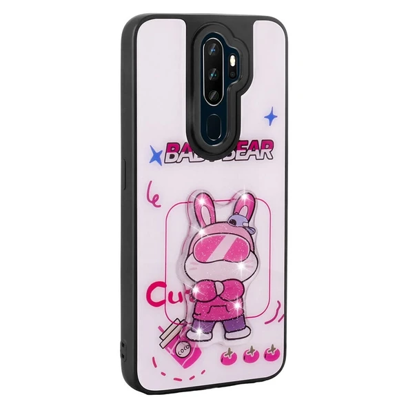 Oppo A9 2020 Kılıf Parlayan Kabartmalı İkonik Figürlü Zore Amas Silikon Kapak - 2