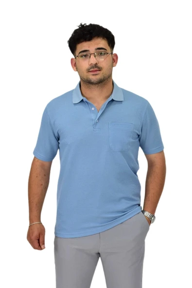 Erkek Polo Yaka Cepli Tişört T-139 BGL-ST04591 - Resim 2