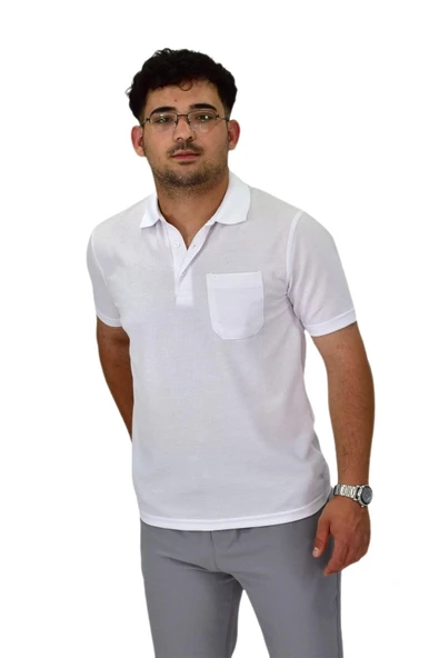 Erkek Polo Yaka Cepli Tişört T-139 BGL-ST04591 - Resim 5