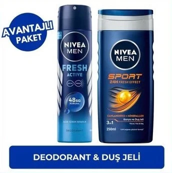 Nivea Erkek Deodorant 150 ml ve Duş Jeli 250 ml Seti