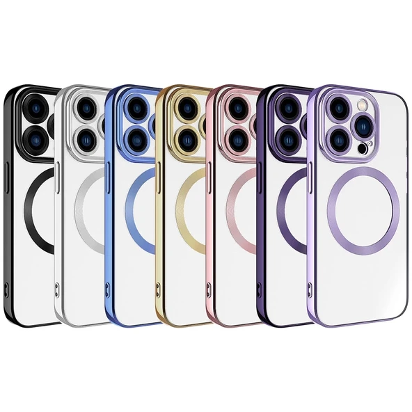 Apple iPhone 15 Pro Max Kılıf M-safe Wireless Şarj Özellikli Zore Setro Silikon - 2