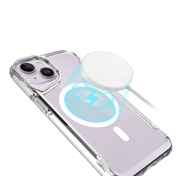 Apple iPhone 15 Plus Kılıf Zore M-safe Şarj Özellikli T-Max M-safe Kapak - Resim 3