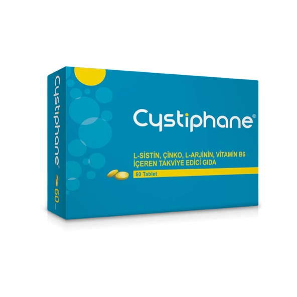 Cystiphane L-Sistin, Çinko, L-Arjinin, Vitamin B6 İçeren Takviye Edici Gıda (60 Tablet)