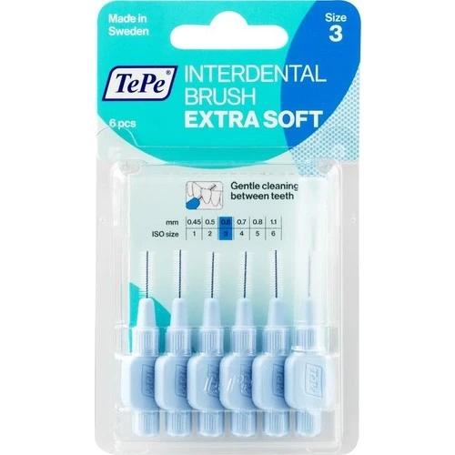 Tepe Blister Extra Soft Arayüz Fırçası Mavi 0.6Mm 6'Lı T188
