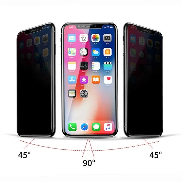 Apple iPhone XS Max 6.5 ​​​​​​​​​​​​Zore Rika Premium Privacy Temperli Cam Ekran Koruyucu - 4