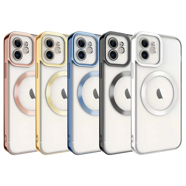 Apple iPhone 12 Kılıf M-safe Wireless Şarj Özellikli Zore Setro Silikon - 2
