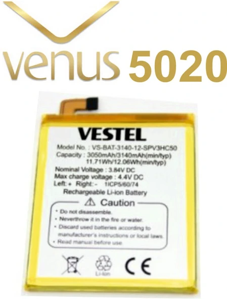Vestel Venüs V3 5020 Pil Batarya 3050 mAh - Resim 2