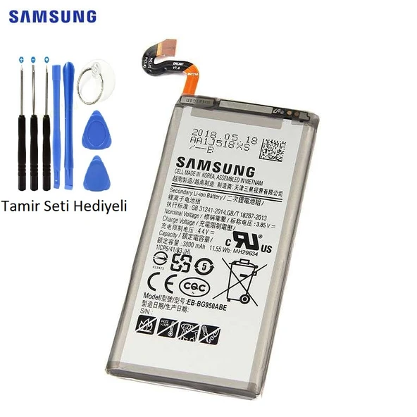 Samsung S8 Pil Batarya G950 EB-BG950ABE  ve Tamir Seti
