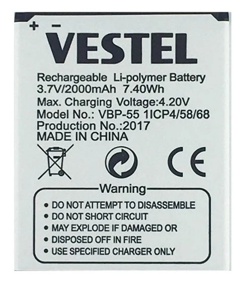 Vestel Venüs 5.5 Pil Batarya 5.5X 5.5V VBP-55 İthal - 2
