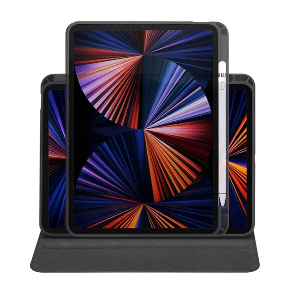 Apple iPad Pro 11 2020 (2.Nesil) Kılıf Zore Termik Kalem Bölmeli Dönebilen Standlı Kılıf - 7