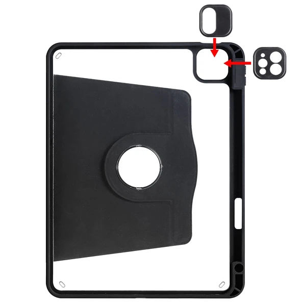 Apple iPad Pro 11 2020 (2.Nesil) Kılıf Zore Termik Kalem Bölmeli Dönebilen Standlı Kılıf - 6