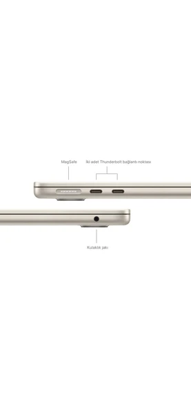 MacBook Air M3 Çip 8GB 512GB SSD macOS 13" Taşınabilir Bilgisayar Yıldız Işığı MRXU3TU/A - 7