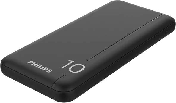 Philips DLP1812PB 10.000 mAh Powerbank 2xUSB-A 2.1A, USB-C Çıkış, PD- Siyah - Resim 2