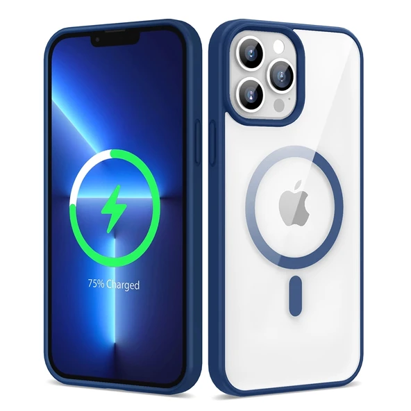Apple iPhone 13 Pro Max Kılıf M-safe Wireless Şarj Özellikli Silikon Zore Ege Kapak