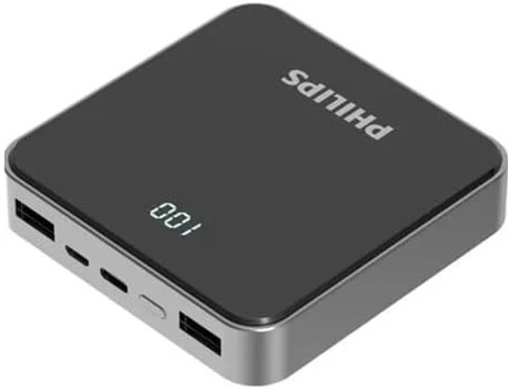Philips DLP1812PB 10.000 mAh Powerbank 2xUSB-A 2.1A, USB-C Çıkış, PD- Siyah