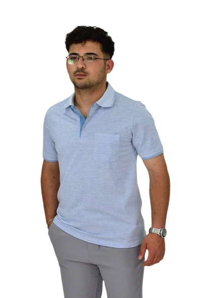 Erkek Polo Yaka Düğmeli Tişört t-224 BGL-ST04590 - Resim 5
