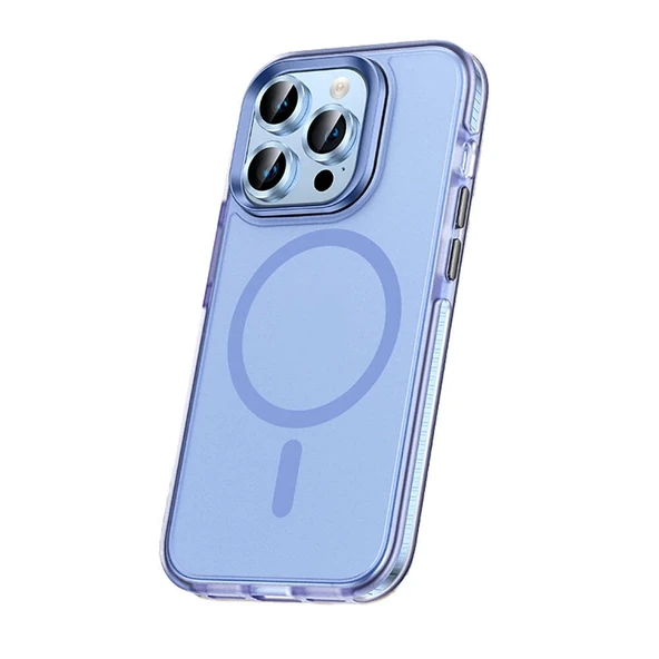 Apple iPhone 15 Pro Kılıf Airbagli M-safe Wireless Şarj Özellikli Lens Koruyuculu Zore Klaptika Kapak