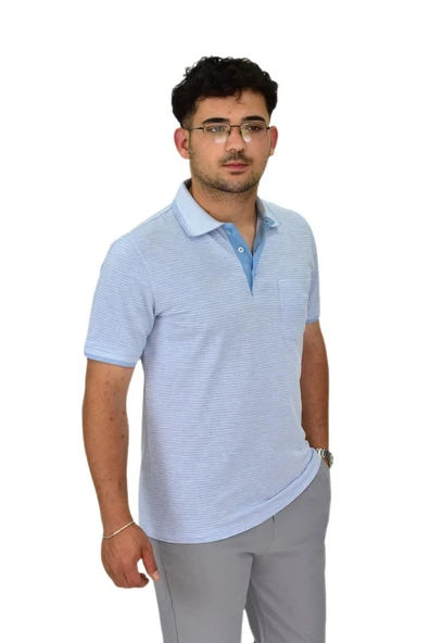 Erkek Polo Yaka Düğmeli Tişört t-224 BGL-ST04590 - Resim 8