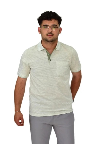 Erkek Polo Yaka Düğmeli Tişört t-224 BGL-ST04590 - Resim 2