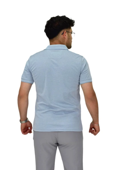 Erkek Polo Yaka Pano Çizgili Tişört T273 BGL-ST04592 - Resim 11