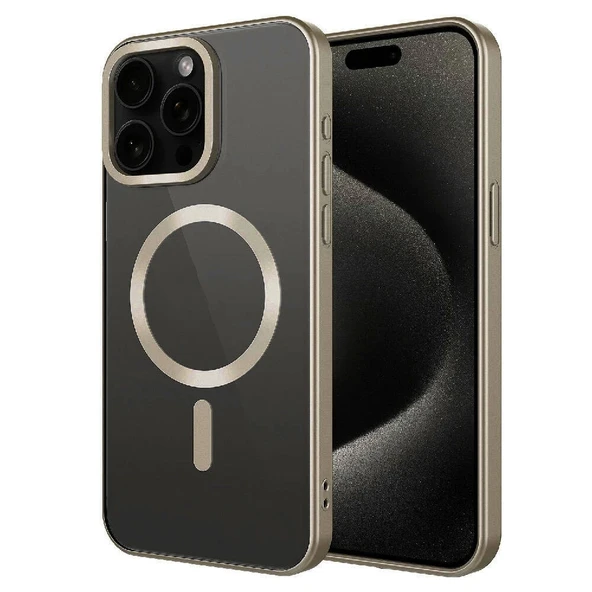 Apple iPhone 15 Pro Max Kılıf Mat Tasarımlı M-safe Wireless Şarj Özellikli Zore Mat Setro Kapak
