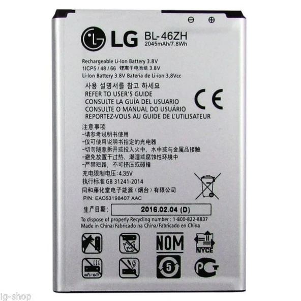 Lg K7/K8 Pil Batarya BL-46ZH - Resim 2