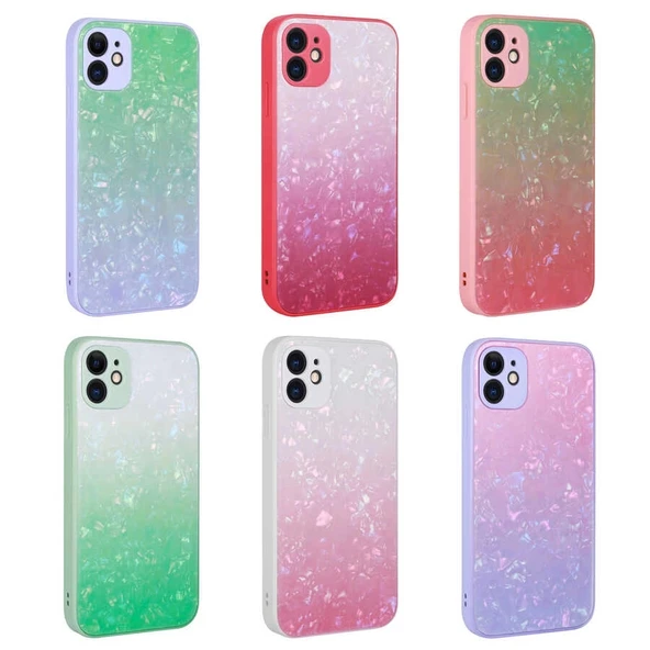 Apple iPhone 11 Kılıf Renk Geçişli Mermer Desenli Sert Silikon Zore Granit Kapak - 2