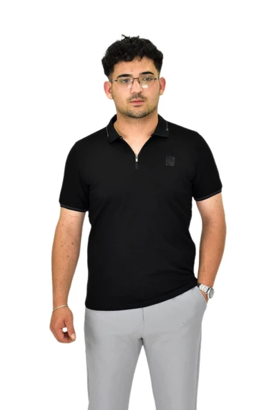 Erkek Polo Yaka Fermuarlı Tişört T237 BGL-ST04593 - Resim 3