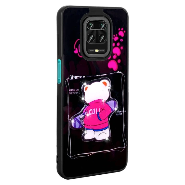 Xiaomi Redmi Note 9S Kılıf Parlayan Kabartmalı İkonik Figürlü Zore Amas Silikon Kapak - Resim 6