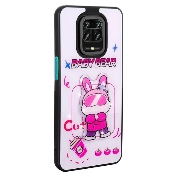 Xiaomi Redmi Note 9S Kılıf Parlayan Kabartmalı İkonik Figürlü Zore Amas Silikon Kapak - Resim 7