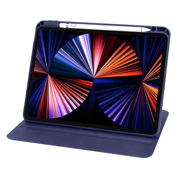 Apple iPad 10.2 (8.Nesil) Kılıf Zore Termik Kalem Bölmeli Dönebilen Standlı Kılıf - 3