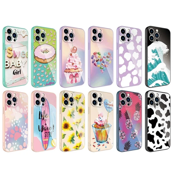 Apple iPhone 12 Pro Kılıf Kamera Korumalı Desenli Sert Silikon Zore Epoksi Kapak - 3