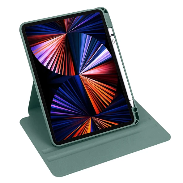 Apple iPad 10.2 2021 (9.Nesil) Kılıf Zore Termik Kalem Bölmeli Dönebilen Standlı Kılıf - 4