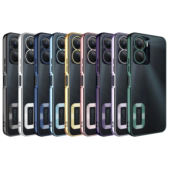 Vivo Y16 Kılıf Kamera Korumalı Logo Gösteren Zore Omega Kapak - Resim 2