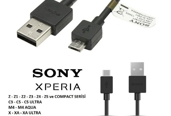Sony XPERİA Z Z1 Z2 Z3 Z4 Z5 Compact Şarj ve Data Kablosu - Resim 2