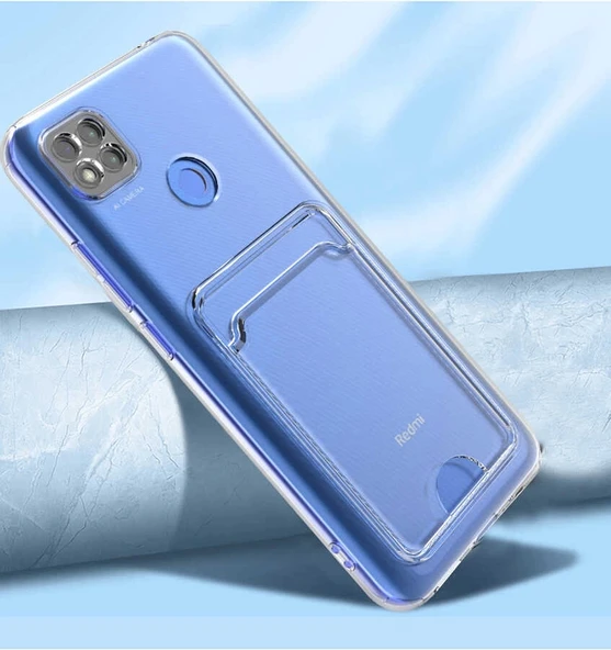 Xiaomi Redmi 9C Kılıf Kartlıklı Şeffaf Zore Setra Clear Silikon Kapak - 3