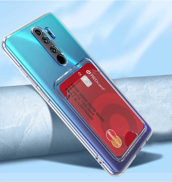 Xiaomi Redmi Note 8 Pro Kılıf Kartlıklı Şeffaf Zore Setra Clear Silikon Kapak - 3