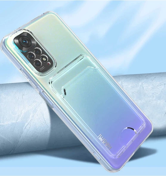 Xiaomi Redmi Note 11 Pro 5G Kılıf Kartlıklı Şeffaf Zore Setra Clear Silikon Kapak - 3