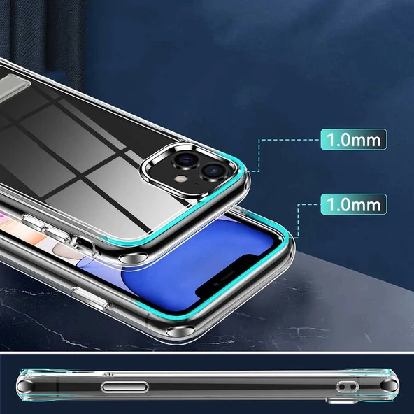Apple iPhone 11 Kılıf Standlı Şeffaf Silikon Zore L-Stand Kapak - 2