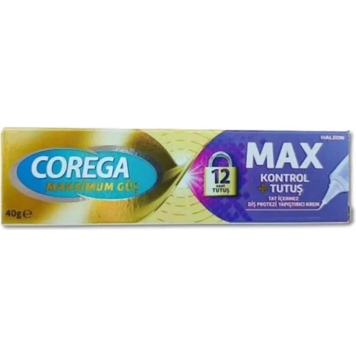 Corega Maksimum Güç Kontrol + Tutuş Diş Protezi Yapıştırıcı Krem 40 Gr